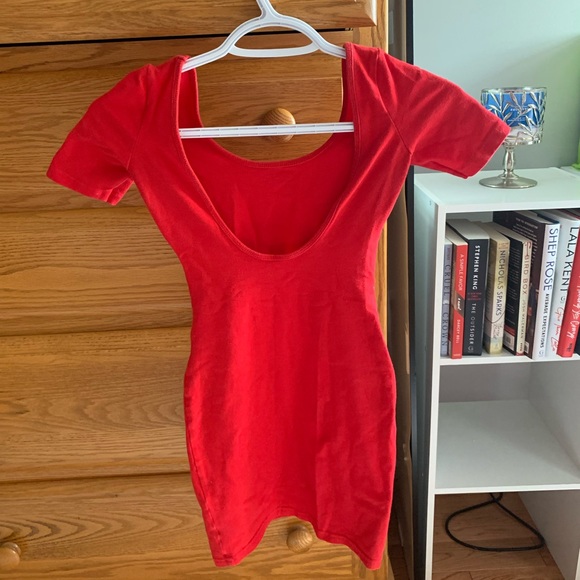 Red American Apparel Low Back Dress - Picture 4 of 6